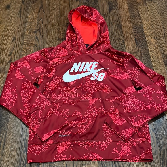 Nike Other - Nike SB red splatter print pullover hoodie size L 12/13 Yrs